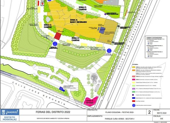 Mapa del recinto ferial de Moratalaz